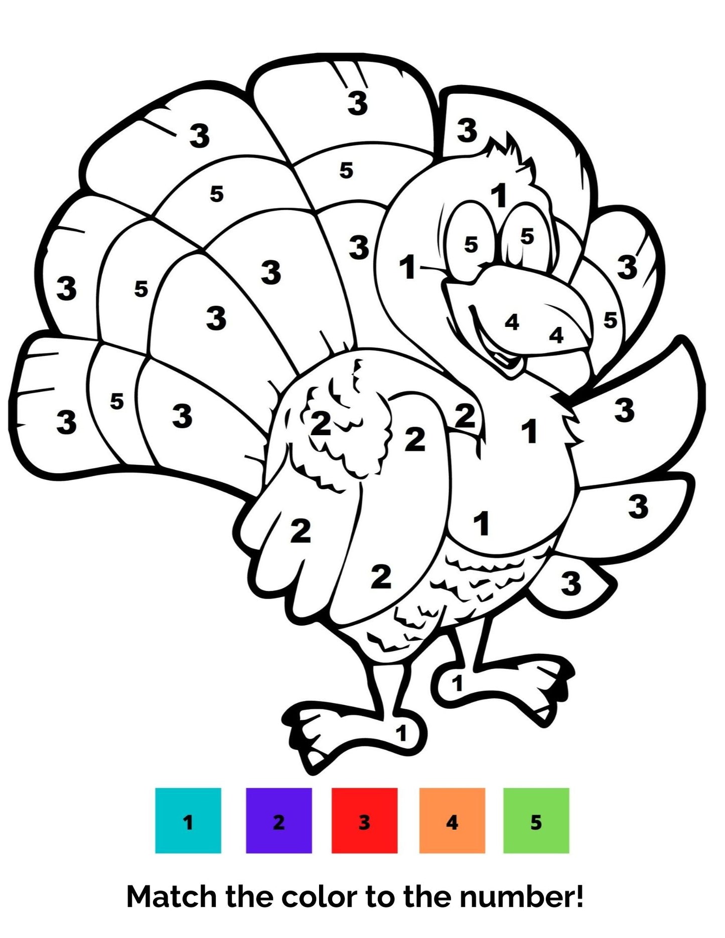 Match The Color Thanksgiving Turkey