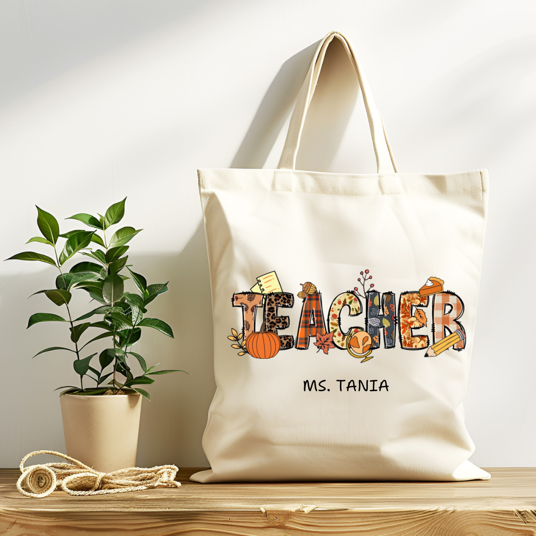 Fall Teacher Tote Bag